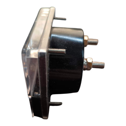 A black plastic cylindrical component with a clear plastic cover and two threaded metal studs, shown against a plain white background.