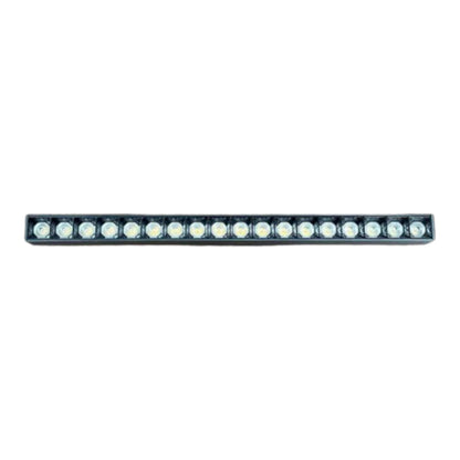 A long, narrow rectangular LED light bar with multiple small circular white LEDs on a dark housing, shown horizontally against a plain white background.
