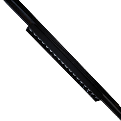 A close-up of a black automotive wiper arm showing the blade and inner frame against a plain white background.