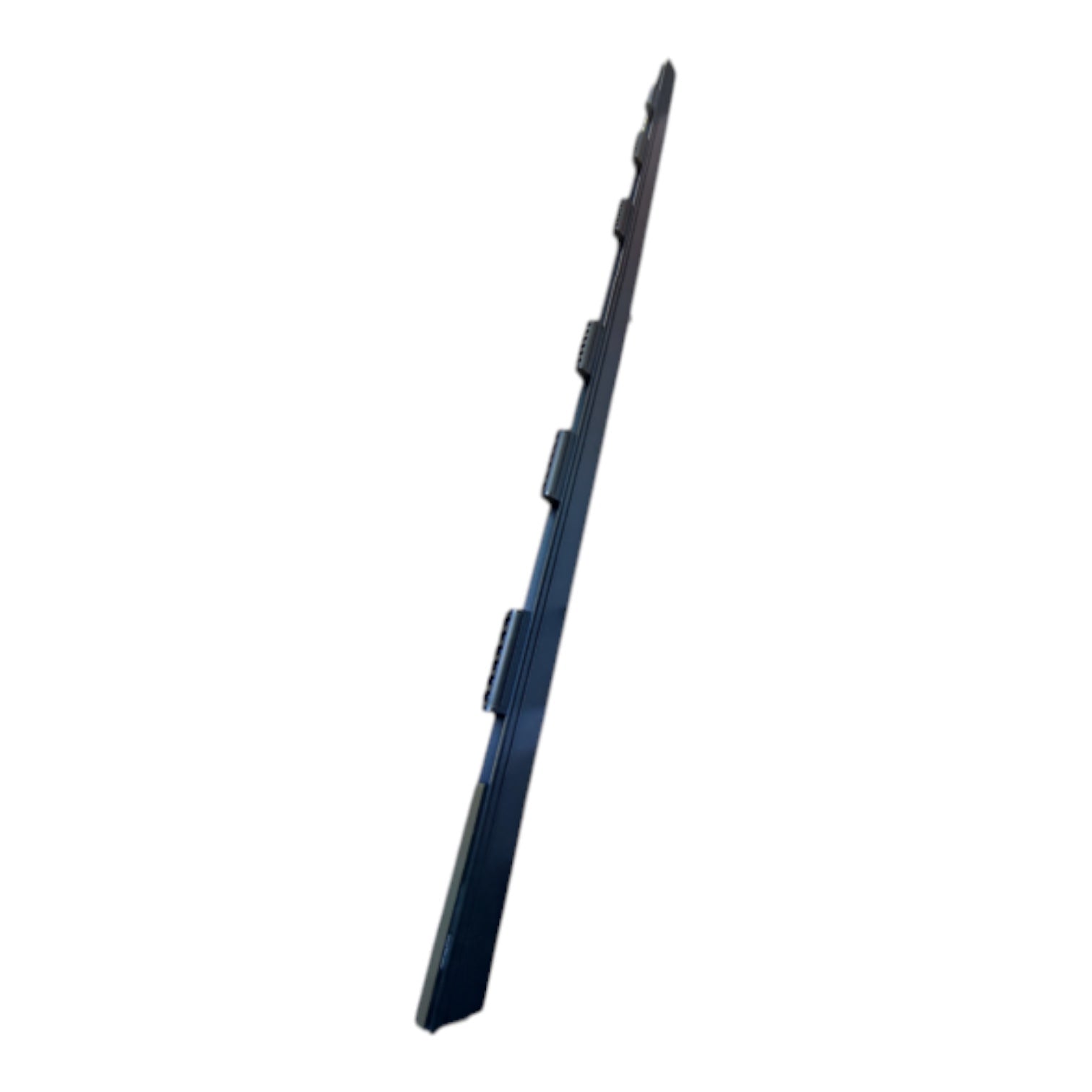 A long, narrow dark blue or navy panel with a series of rectangular cutouts or mounting slots, shown vertically on a plain white background.