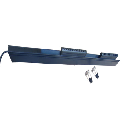 A rectangular metal panel with mounting brackets on both ends, shown against a plain white background.