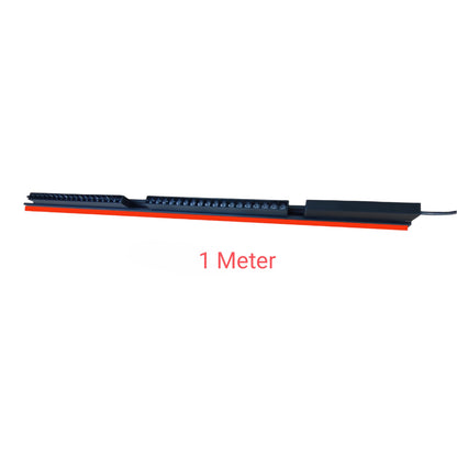 A long black linear light strip with multiple integrated LEDs, shown horizontally on a white background with red measurement text reading '1 Meter' underneath.