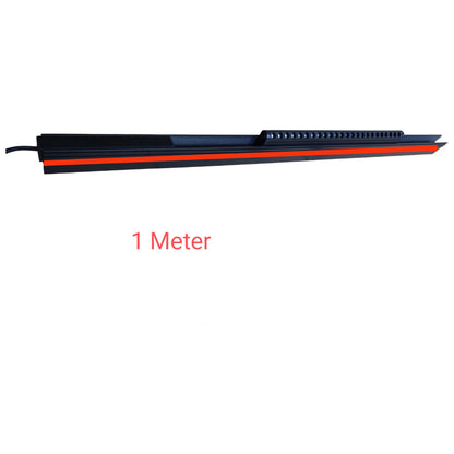 Long rectangular object with red stripe labeled '1 Meter' on a white background