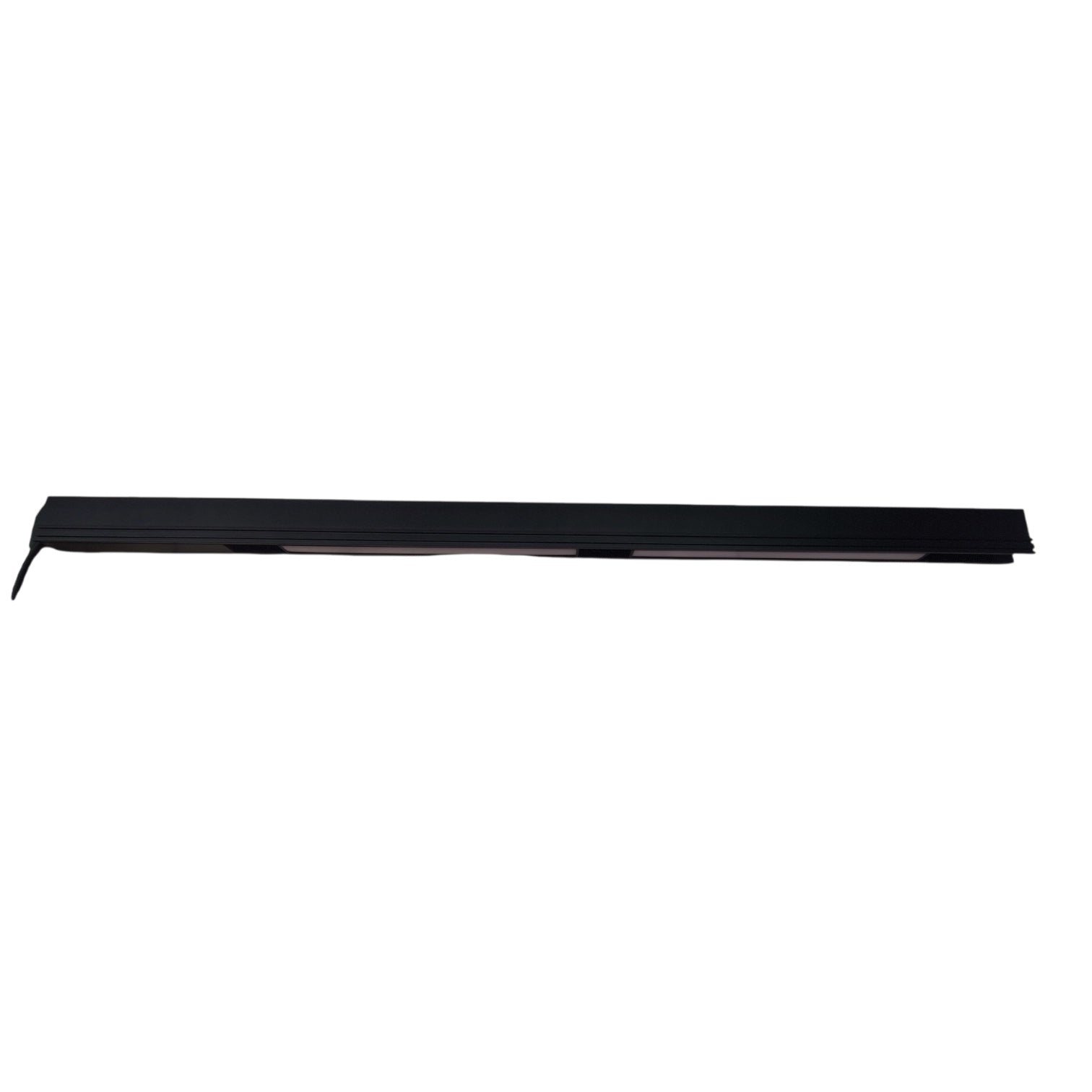 Black rectangular object on a white background