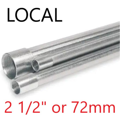 Local 2 1/2 Inch IMC Pipe x 10 Feet Intermediate Metal Conduit Pipe 72mm x 3 Meters