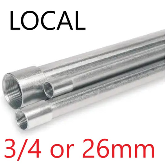 Local 3/4 IMC Pipe x 10 Feet Intermediate Metal Conduit Pipe 26mm x 3 Meters