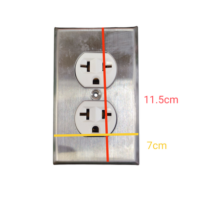 Eagle 2 Gang T-Slot Outlet with Ground and Metal Plate Cover 877-IC CAT132SSP