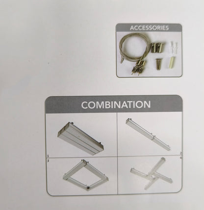 FSL 18W LED Linear Suspension Light 220V Daylight 6500K 1350 Lm Aluminum IP20 120 Beam Angle SSPL3C-18 600mm x 70mm x 70mm Pendant Mounting