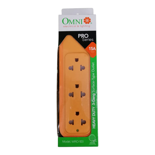 Omni 3 Gang Extension Outlet  Heavy Duty Surface Type, Extension Cord Outlet WRO-103