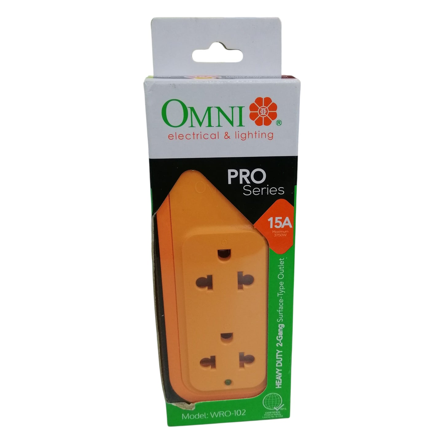 Omni Extension Outlet 2 Gang Heavy Duty Surface Type 15A 250V WRO-102
