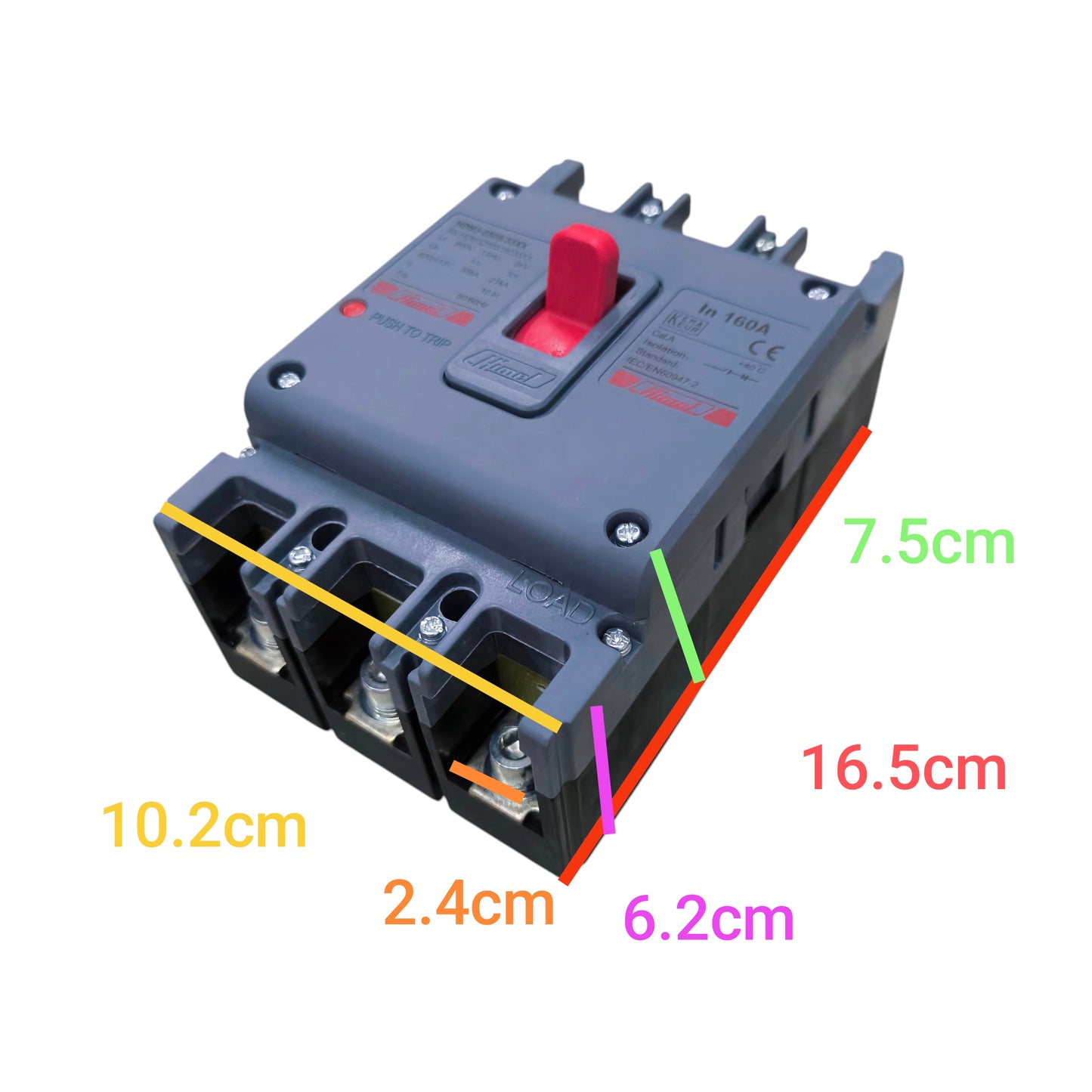 Himel 160A 3 Pole Molded Case Circuit Breaker, 160A Industrial Circuit Breaker 3 Pole 35Kaic HDM3250S16033XX