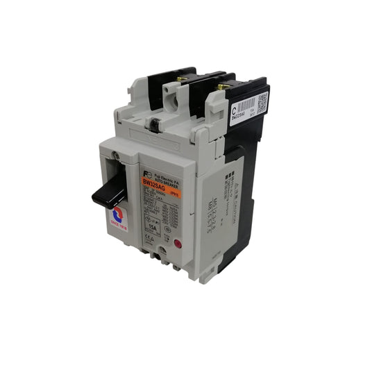 Fuji MCCB Molded Case Circuit Breaker BW32SAG-CE 15A 2Pole 5kAIC@230VAC, 2.5kAIC@380/440VAC,  1.5kAIC@500VAC  Dimension 50(W)x 100(H)x 60(D)
