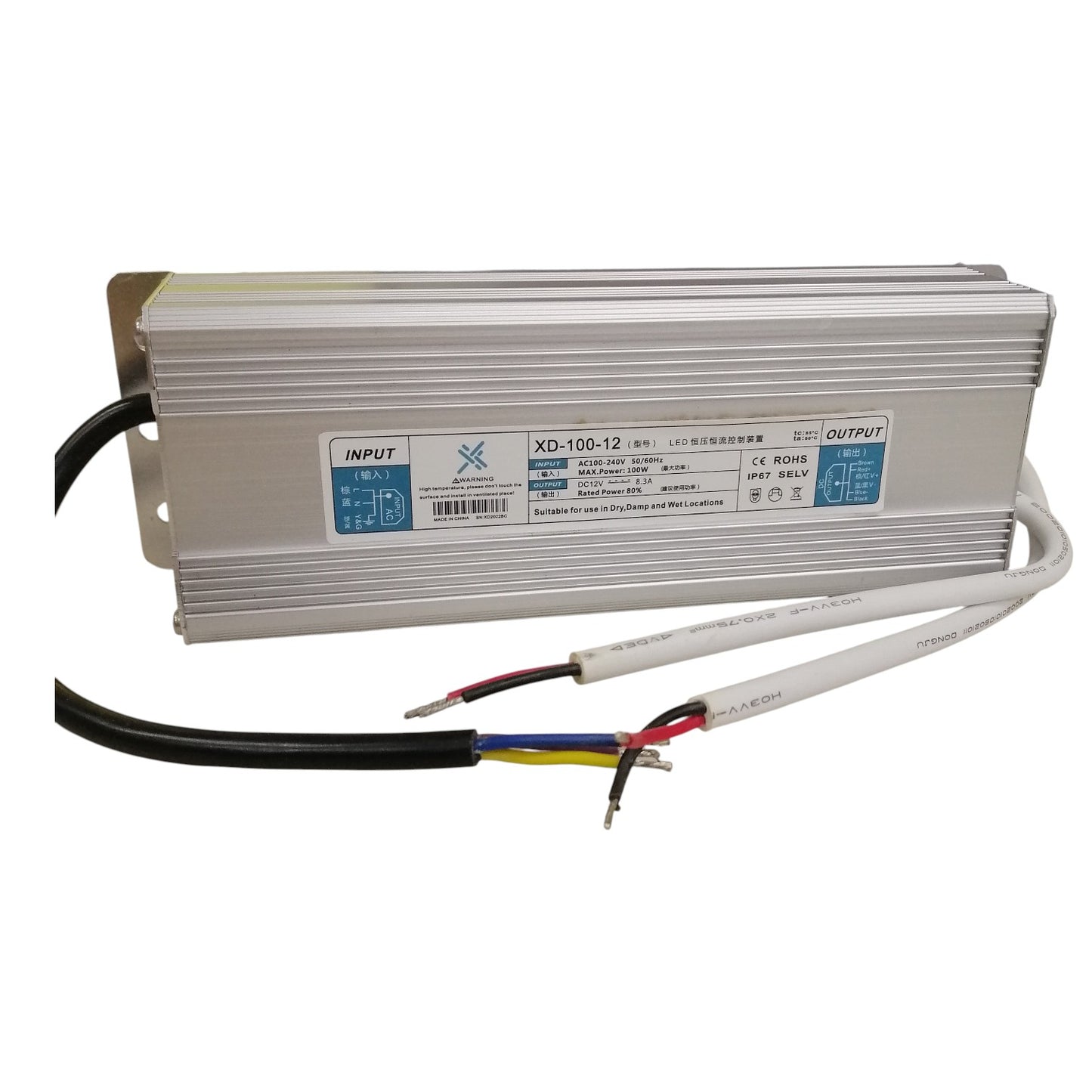 ROHS LED Driver Waterproof 12V 100W, Waterproof Power Supply