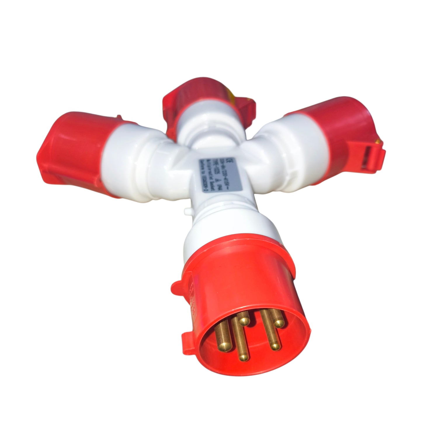 Grippes 32A 3P+E+N Industrial Splitter Connector 1xMale 3xFemale (5 Pins) IP44 220V IEC309-2 # 1025