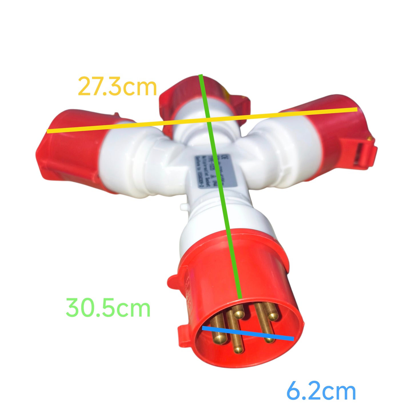 Grippes 32A 3P+E+N Industrial Splitter Connector 1xMale 3xFemale (5 Pins) IP44 220V IEC309-2 # 1025