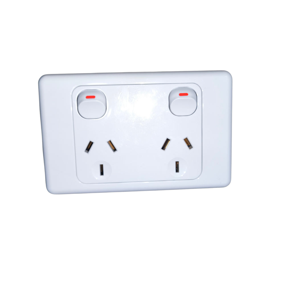 2 Gang Type I Outlet with Switch 10A 220V with Face Plate – Electx ...