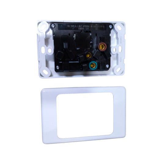 2 Gang Type I Outlet with Switch 10A 220V with Face Plate