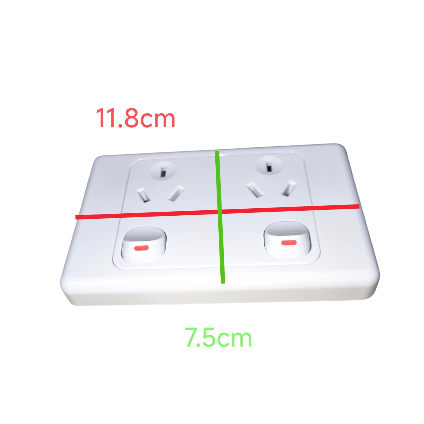 2 Gang Type I Outlet with Switch 10A 220V with Face Plate