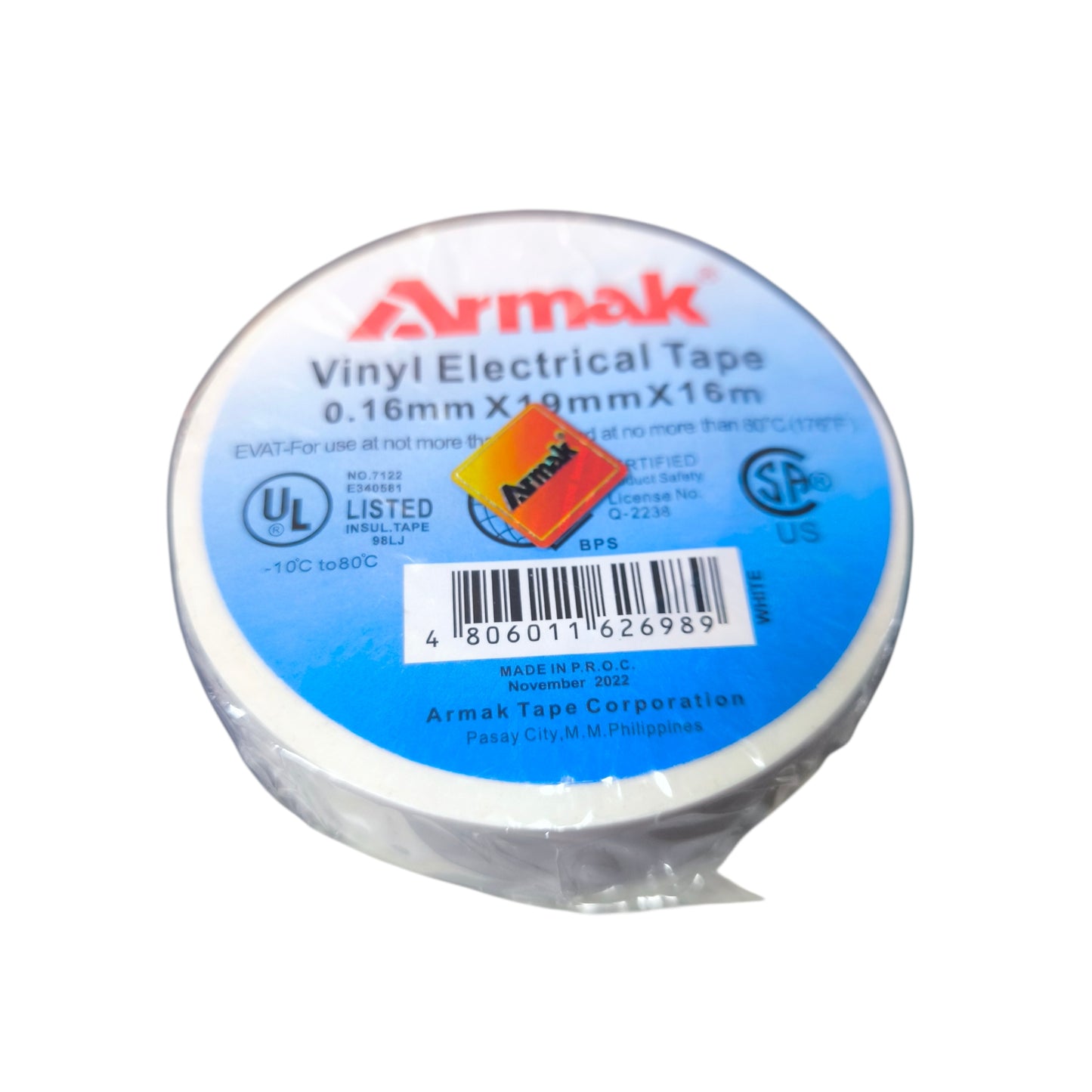 Armak Electrical Tape 16 Yards Available in White, Yellow, Blue, Green Red and Black