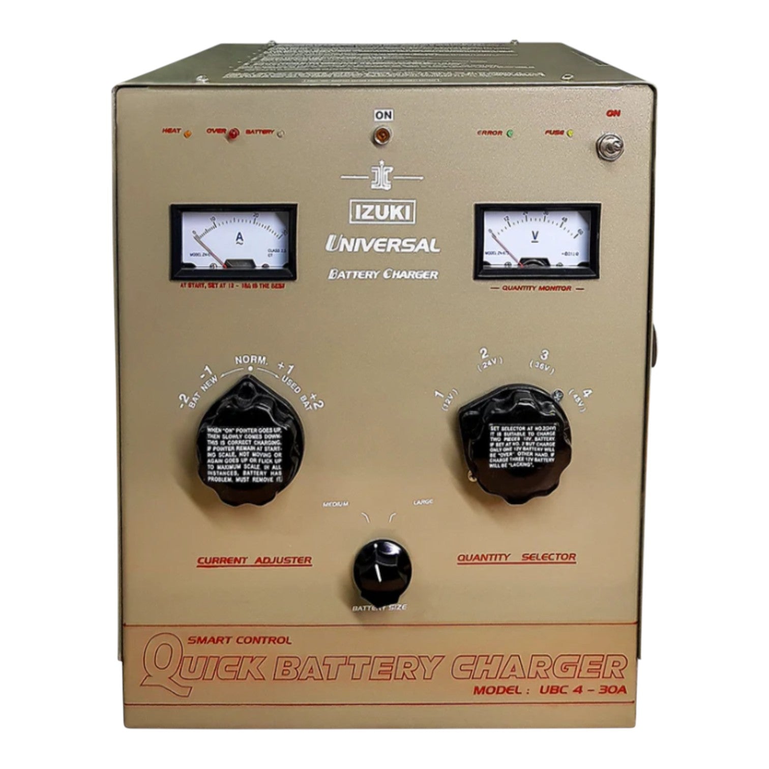 Izuki 30A Universal Battery Charger with Voltage Meter For 4pcs- 12V /2pcs- 24V Batteries UBC-4-30A