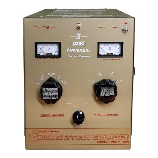 Izuki 30A Universal Battery Charger with Voltage Meter For 4pcs- 12V /2pcs- 24V Batteries UBC-4-30A