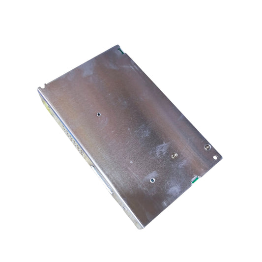 Metallic rectangular object on a white background