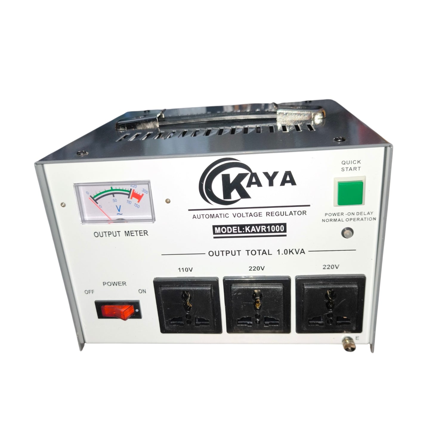 Kaya automatic voltage regulator on a white background