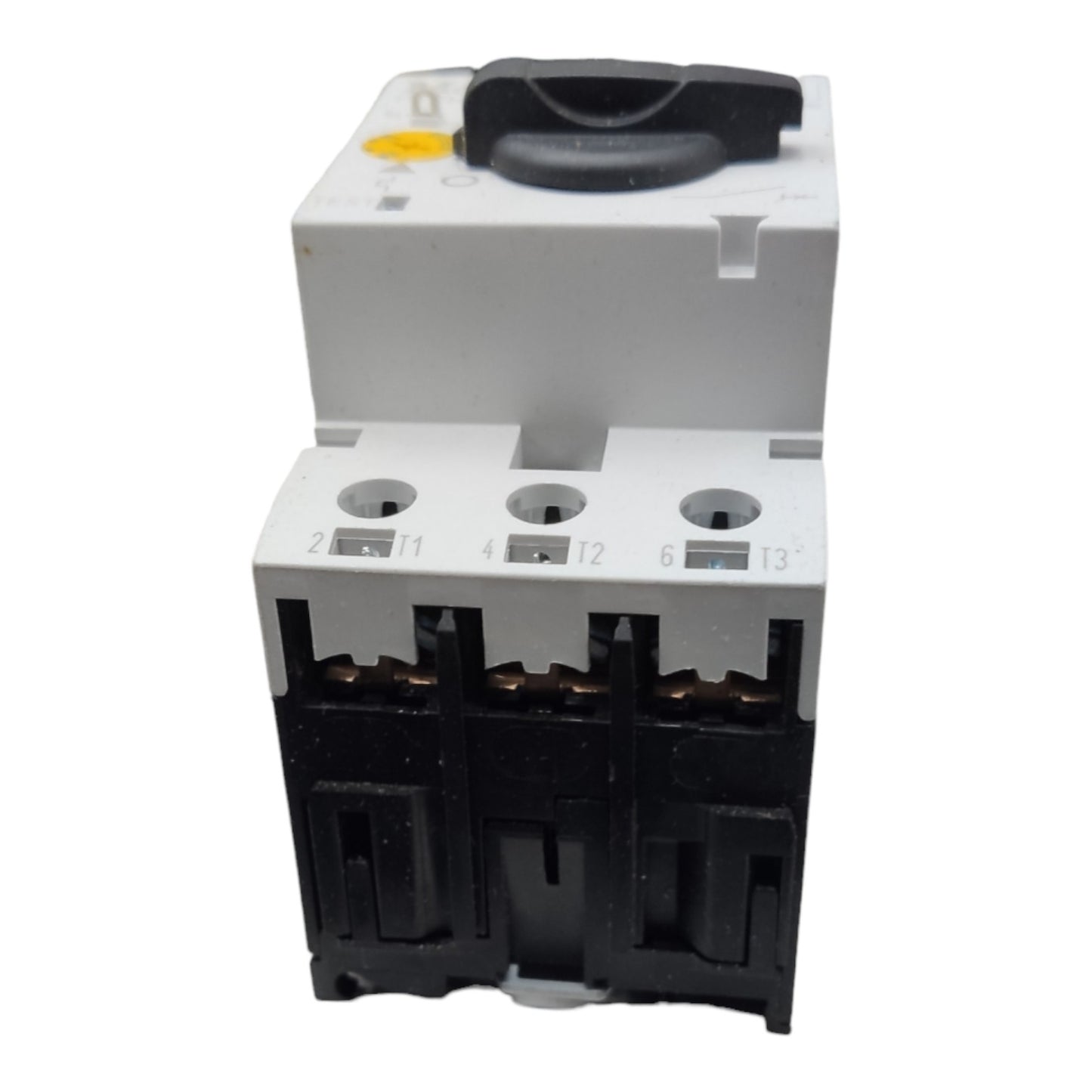Electrical circuit breaker on a white background
