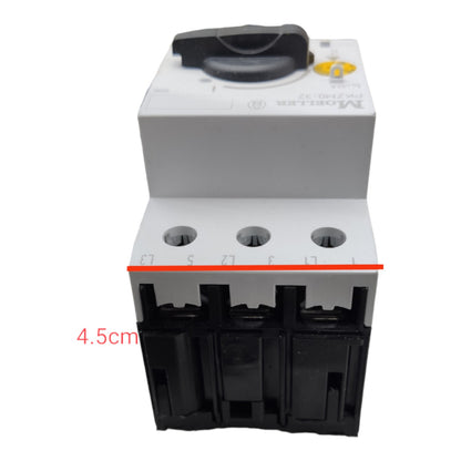 Electrical switchgear with visible brand logo on a white background