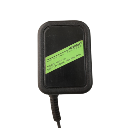 Knight black cellphone charger for Nokia 909 with model KNIKA 01 and green label