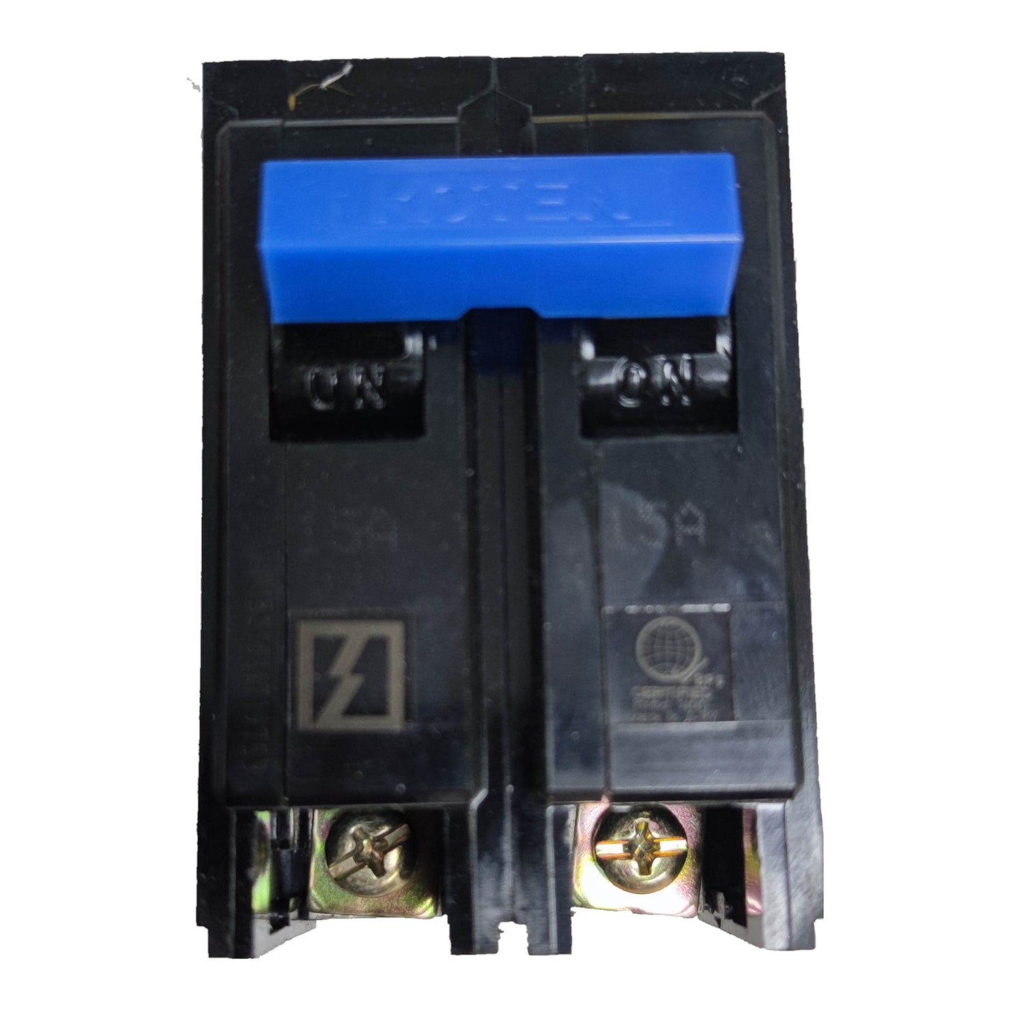 Electrical breaker with blue top and black casing on a white background Koten 15A 2Pole 10 KAIC 220V Circuit Breaker Single Phase Plug In HPH-P15A2P for Safety Overload Easy Installation Electx Electrical Supply