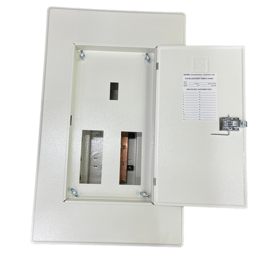 Electrical panel box with open door on a white background Koten 6 Branches Panel Board Main 250AF 2 Pole for 2 Pole Bolt On Circuit Breaker PB250SP2P6B Electx Electrical Supply