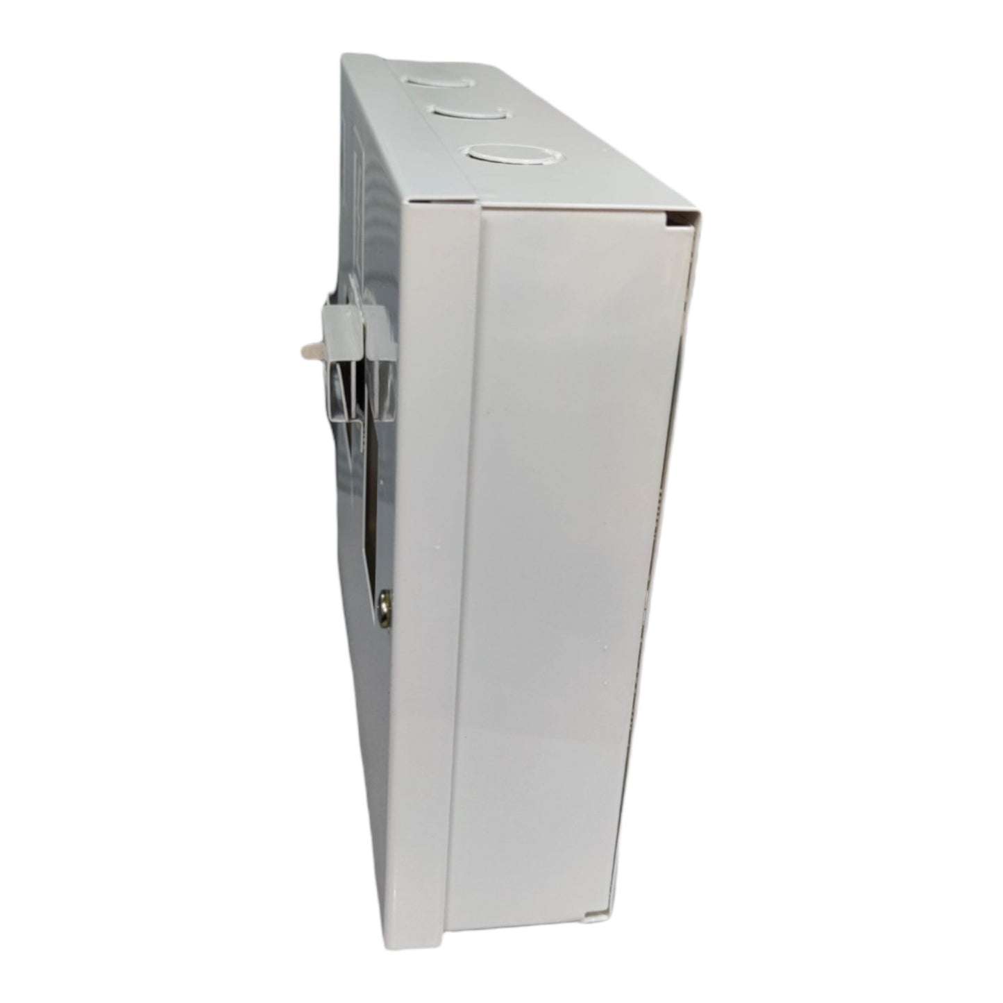 White air conditioning unit on a white background