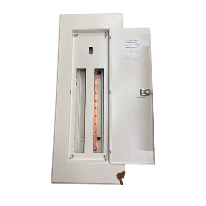 Electrical panel box with open door on a white background Koten Panel Board 20 Branches Main 250SP 2P for 2 Pole Bolt On Circuit Breaker PB250SP2P20B Electx ElectricalS Supply