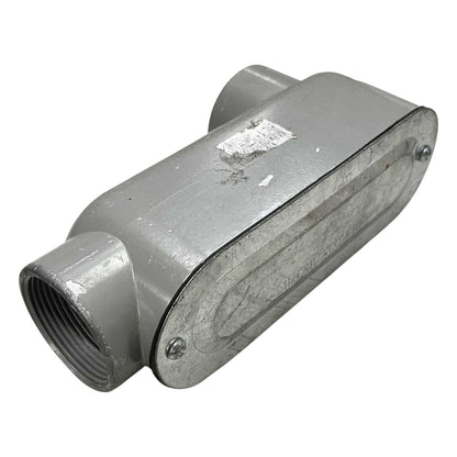 Metal pipe fitting on a white background