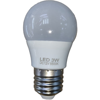 LED Bulb 12V DC 3W E27 Daylight 6500K (Needs Battery to Light up)