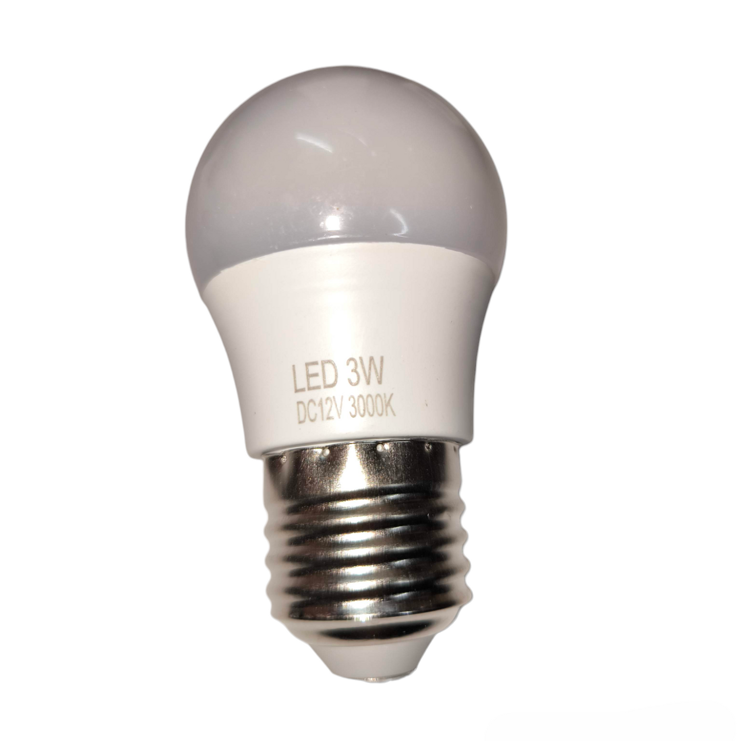 LED light bulb with specifications on a white background