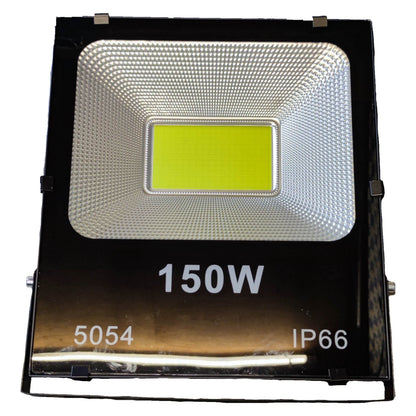 150W LED flood light with black casing on a white background