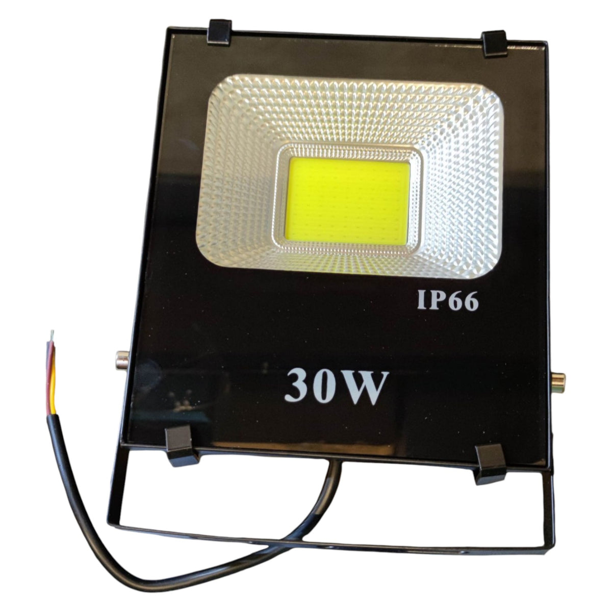 30W LED flood light with black casing on a white background