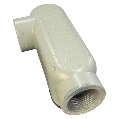 Plastic pipe fitting on a white background