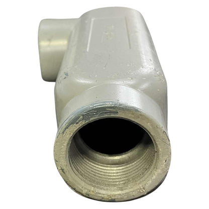 PVC pipe fitting on a white background