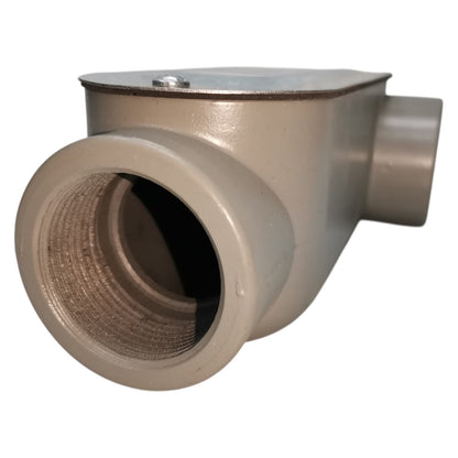 Metal pipe fitting on a white background