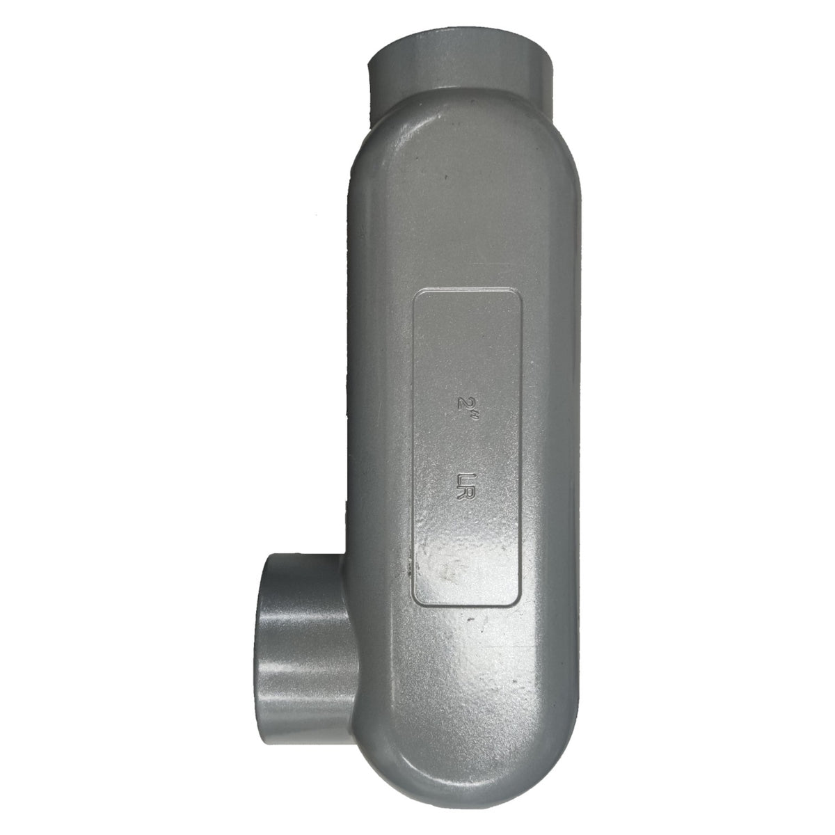 Metal pipe fitting on a white background
