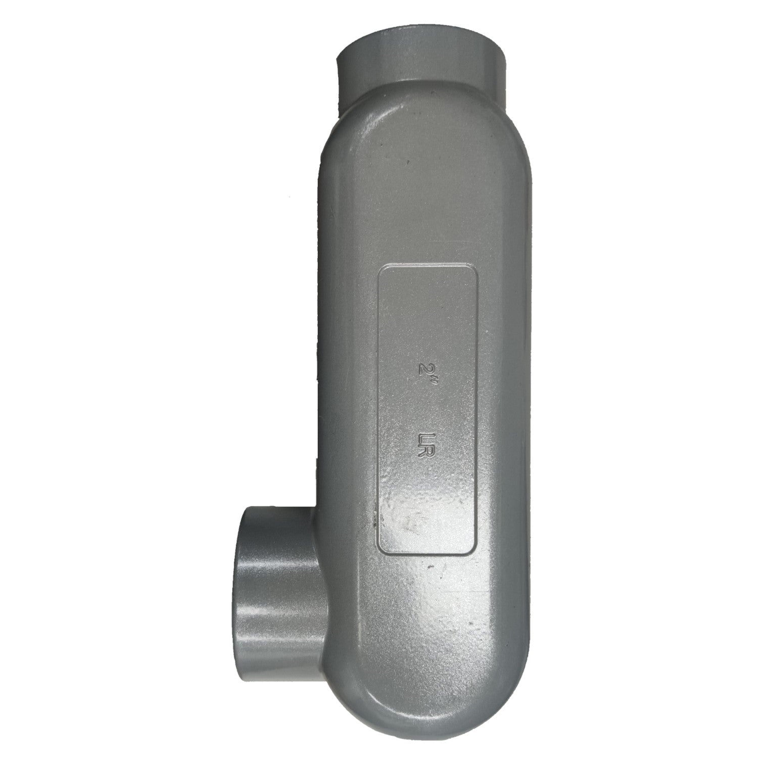 Metal pipe fitting on a white background