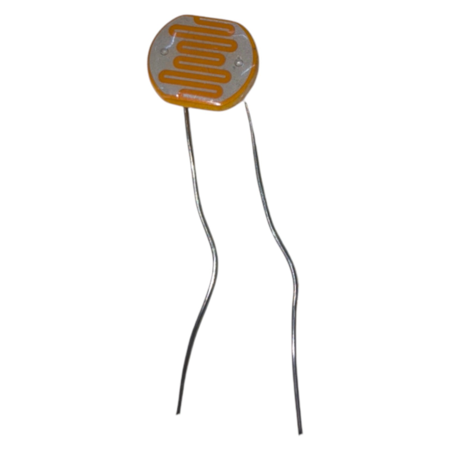 Light-emitting diode (LED) with a clear plastic cover on a white background