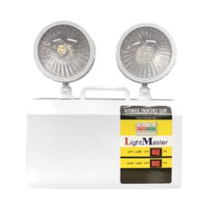 Light Master 2W LED Twin Head Emergency Light 160 Lumens Metal Housing 220V OB-LM-EL-201 - Electx Electrical Supply