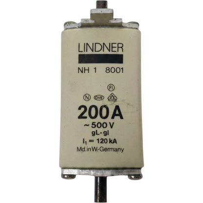 Lindner 200A NH-Type Fuse Link gG-gL 500V AC NH-1 Blade Fuse, Ceramic Fuse Electx Electrical Supply