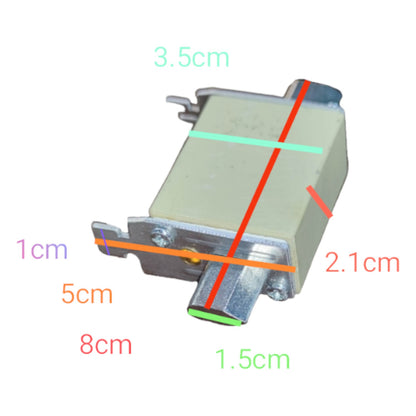 Rectangular metal component with dimensions marked on a white background
