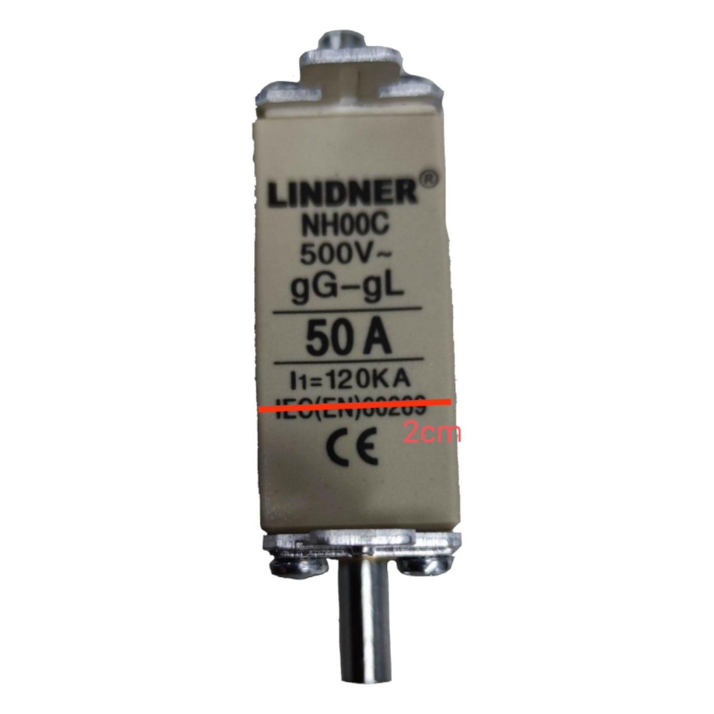 Electrical component with 'Lindner' branding on a white background