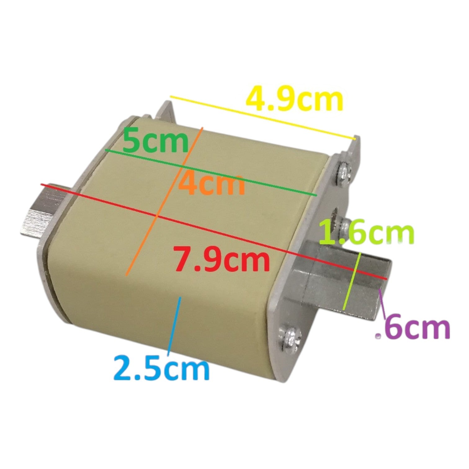 Measurement chart of a cylindrical metal component with dimensions labeled.